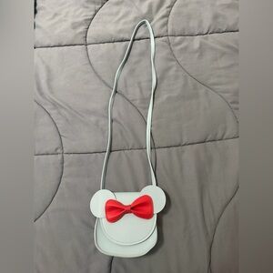 Kids light blue Mouse Crossbody Bag with Red Bow